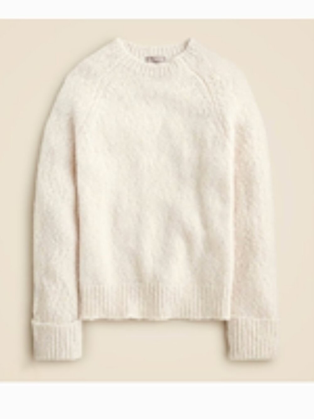 J. Crew Cuffed Mockneck Sweater Alpaca Blend Oversized Fit Beige SZ S